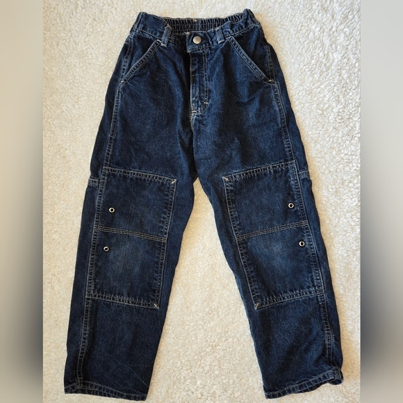 Vintage OshKosh B'gosh Boys 90's Double Knee Skater Navy Denim Jeans - Picture 1 of 3